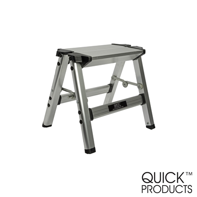 Quick Products QP-FOSS Slim-Profile Easy Folding One-Step Stool - 200 lbs. Capacity