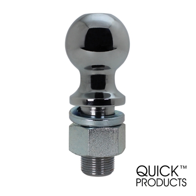 Quick Products QP-HB3016B 2-5/16" Chrome Hitch Ball - 1-1/4" Diameter x 2-1/2" Long Shank - 12,000 lbs.