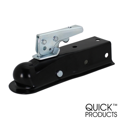 Quick Products QP-HS3020 Black Trigger-Style Trailer Coupler 1-7/8" Ball, 2" Channel - 2,000 lbs.